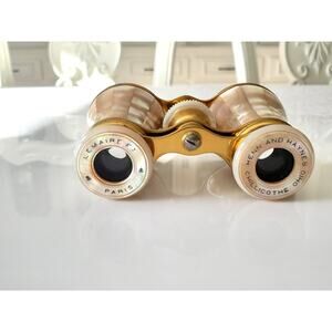 Vintage Lemaire F1 Paris Opera Glasses Mother of Pearl Binoculars W/ Case